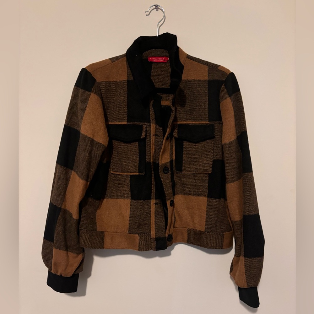 Buffalo plaid bomber jacket
